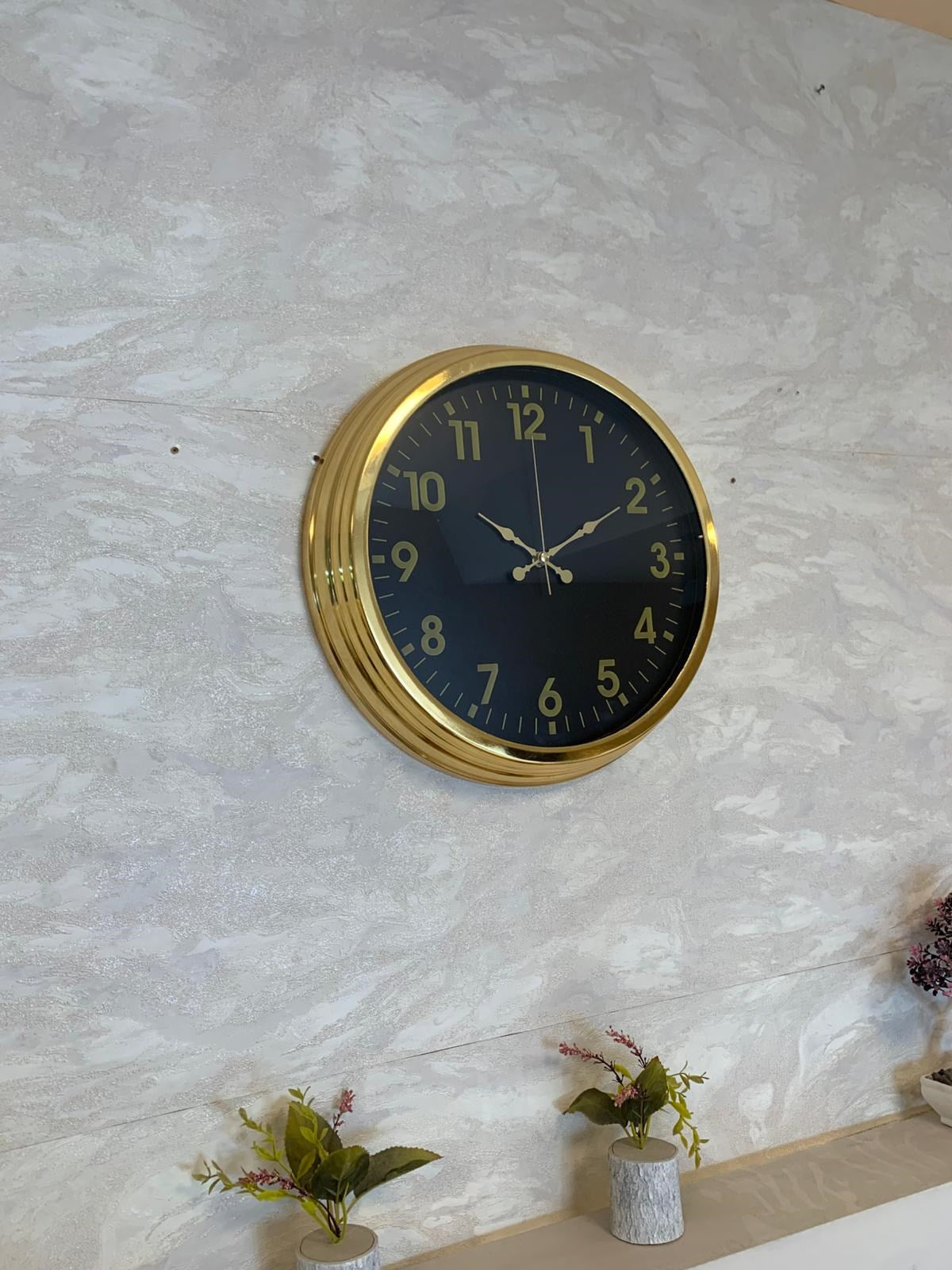 Zentime Golden Night Luxury 40 Cm Metal Duvar Saati
