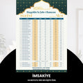 Ramazan İmsakiyesi - 300 Gr - A4 Boyut Kişiye Özel İsimli & Logolu 10 Adet Sarı