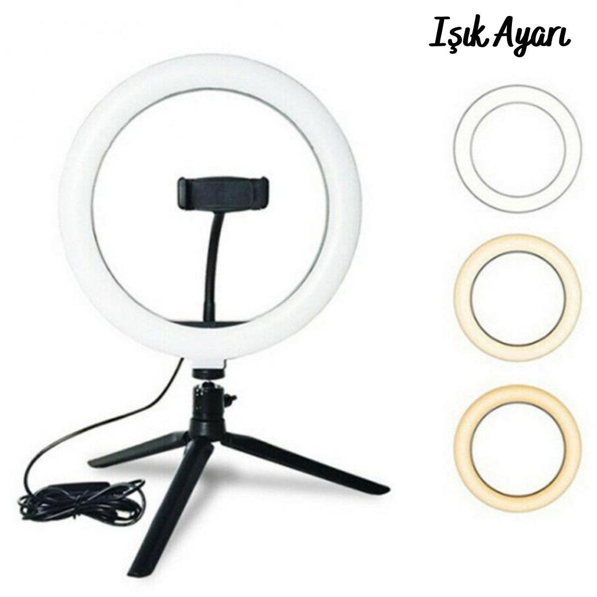 ANKAVERSE® 8inç 20cm Youtube Instagram Tiktok Selfie  Stüdyo Video Fotoğraf Ring Light  Tripod Led Halk