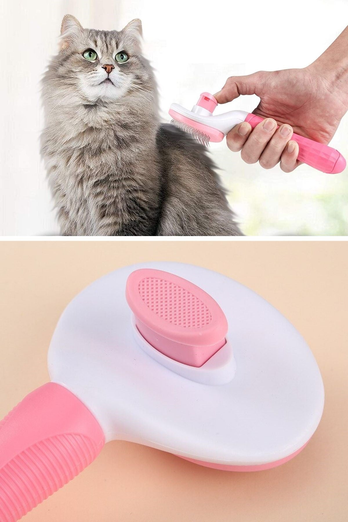 ANKAVERSE® Kendinden Temizlenen Ergonomik Evcil Hayvan Tüy Toplayıcı - Pembe