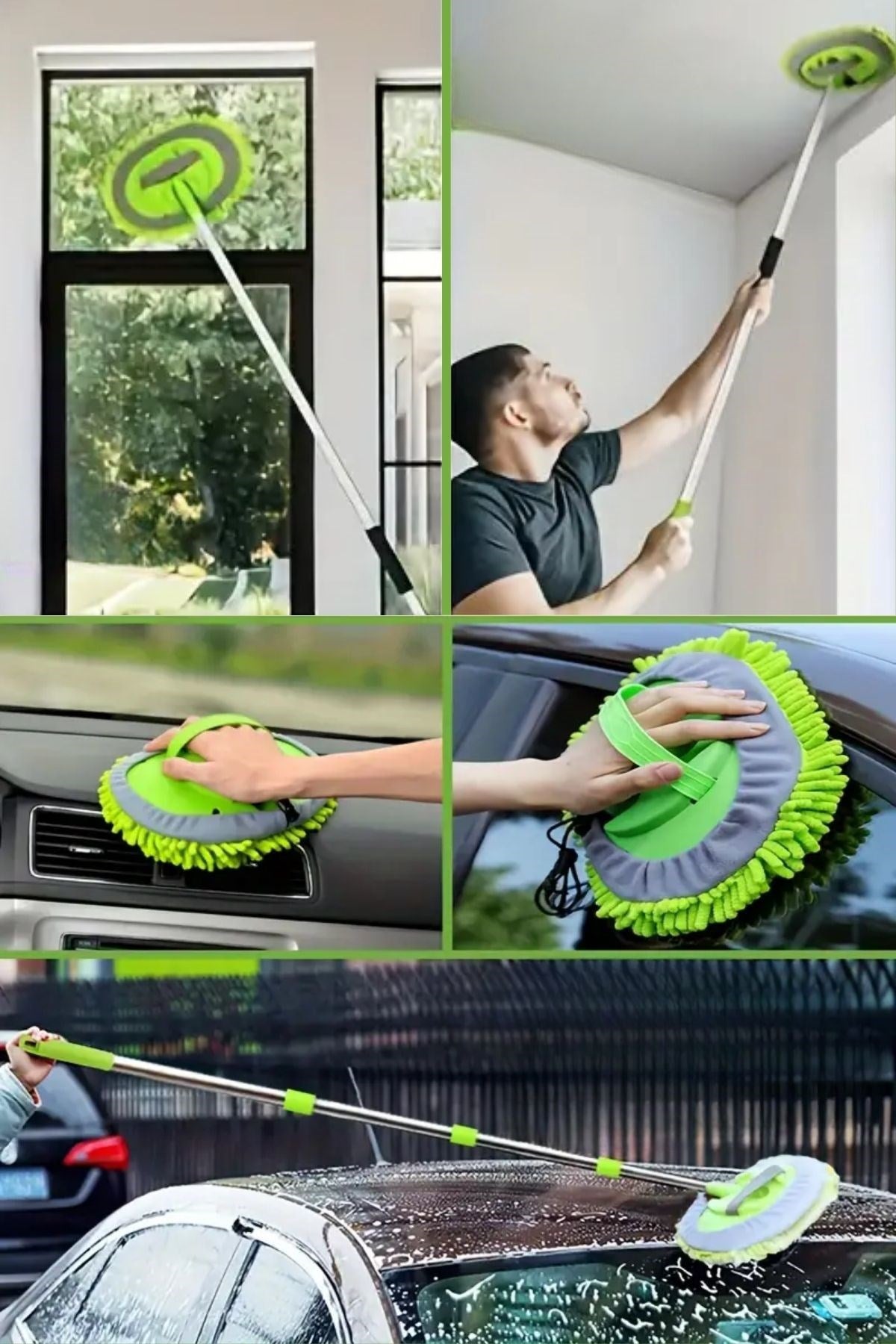 ANKAVERSE® Yedek Mikrofiber Bezli Oto Yıkama Mop Seti