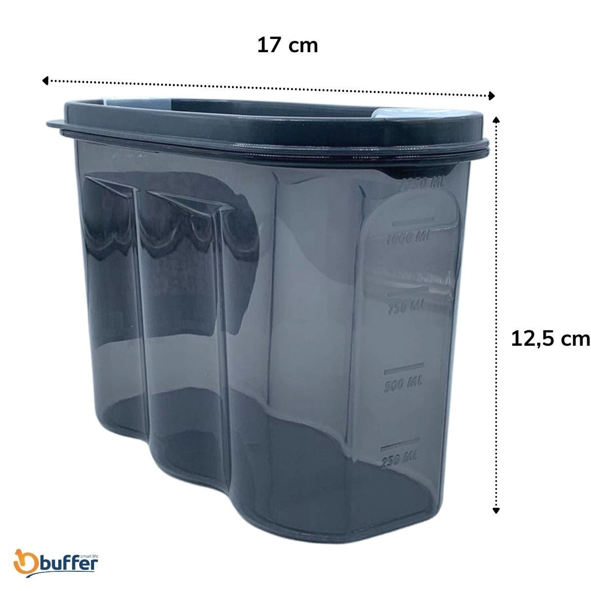 ANKAVERSE® Çift Kapaklı Ölçekli Saklama Kabı - 1.2L