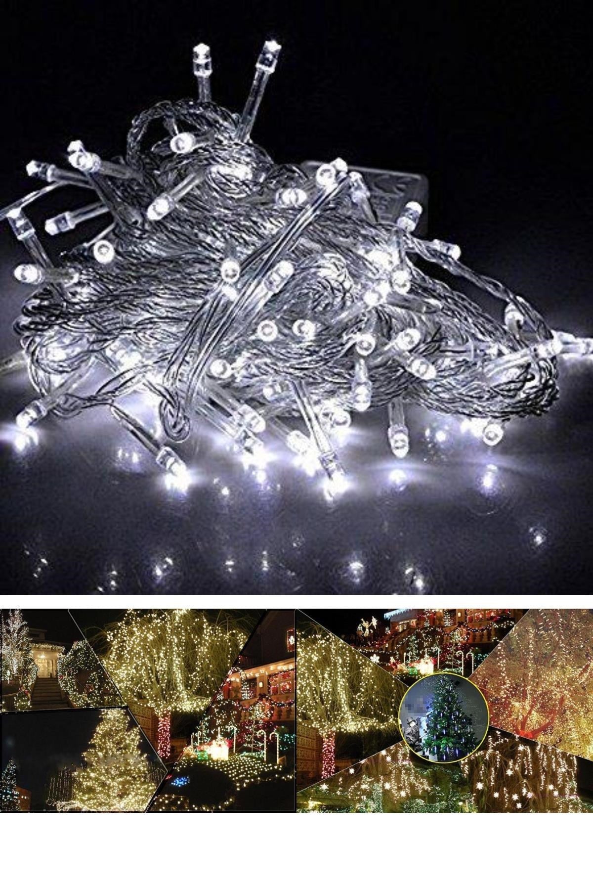 ANKAVERSE® 10m Beyaz LED Dekor Işığı - 100 LED, 8 Mod