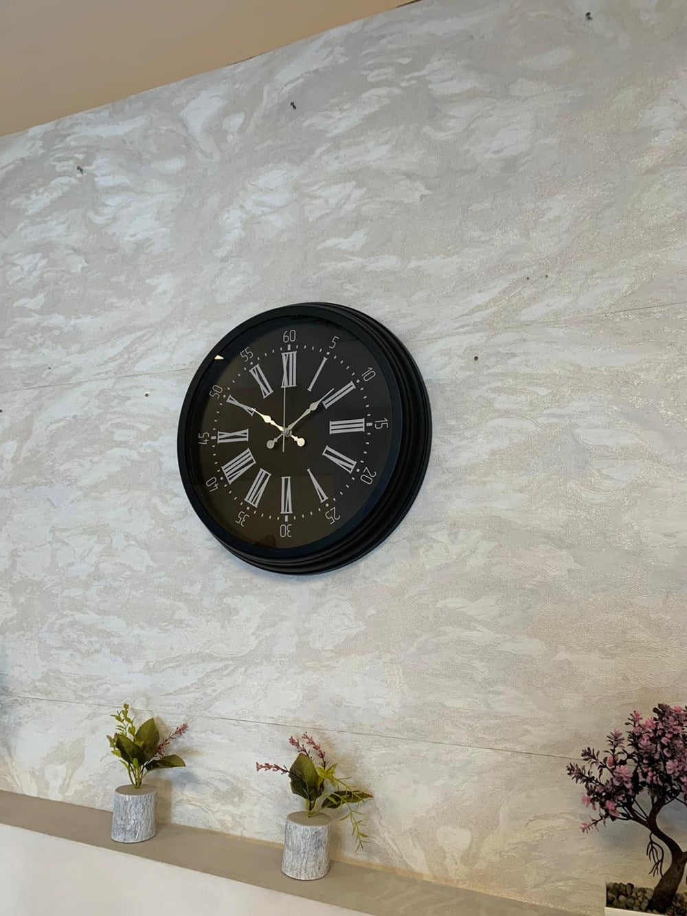 Zentime Black Noble 40 Cm Metal Modern Duvar Saati