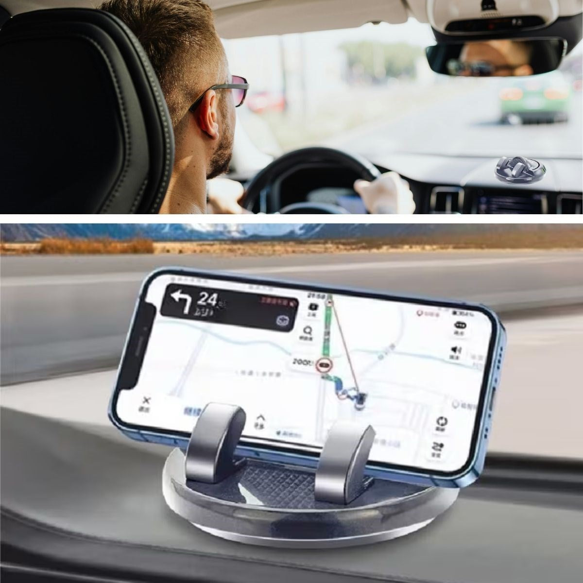 ANKAVERSE® Numaratörlü Güçlü Yapışkanlı 360 Derece Dönebilen Su Geçirmez Araç İçi Telefon Tutucu Plastik Aparat