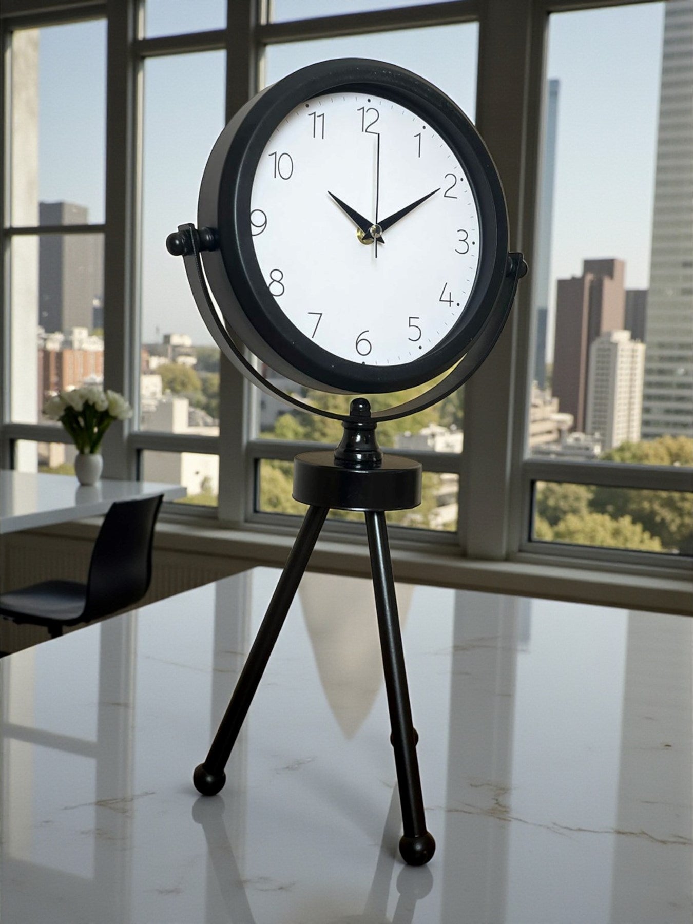 Zentime Black Classic Dekoratif Üç Ayaklı Masa Saati