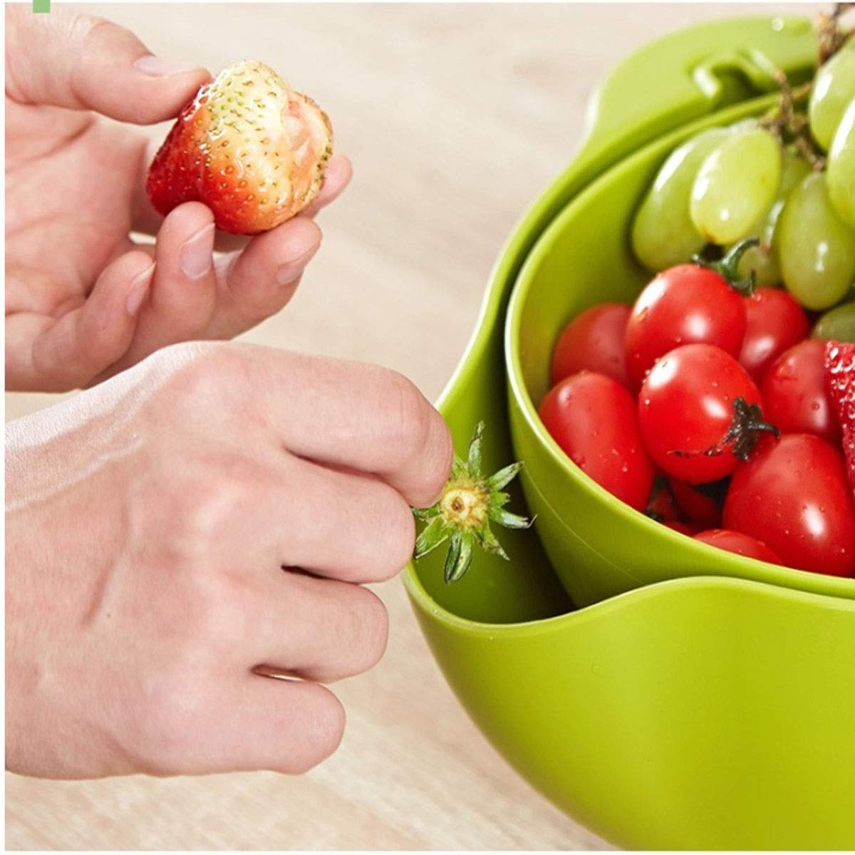ANKAVERSE® Çok Amaçlı 360 Derece Dönebilir Pratik Hazneli Mutfak Süzgeç Elek