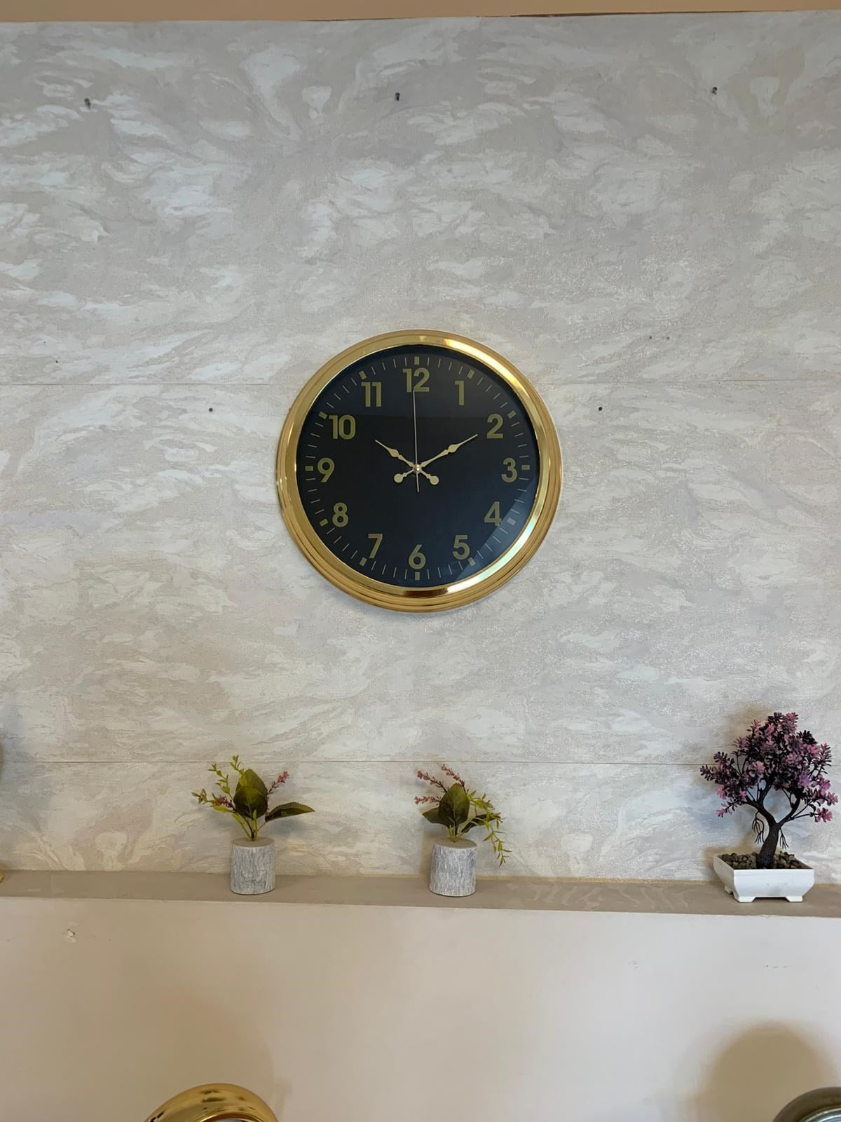 Zentime Golden Night Luxury 40 Cm Metal Duvar Saati