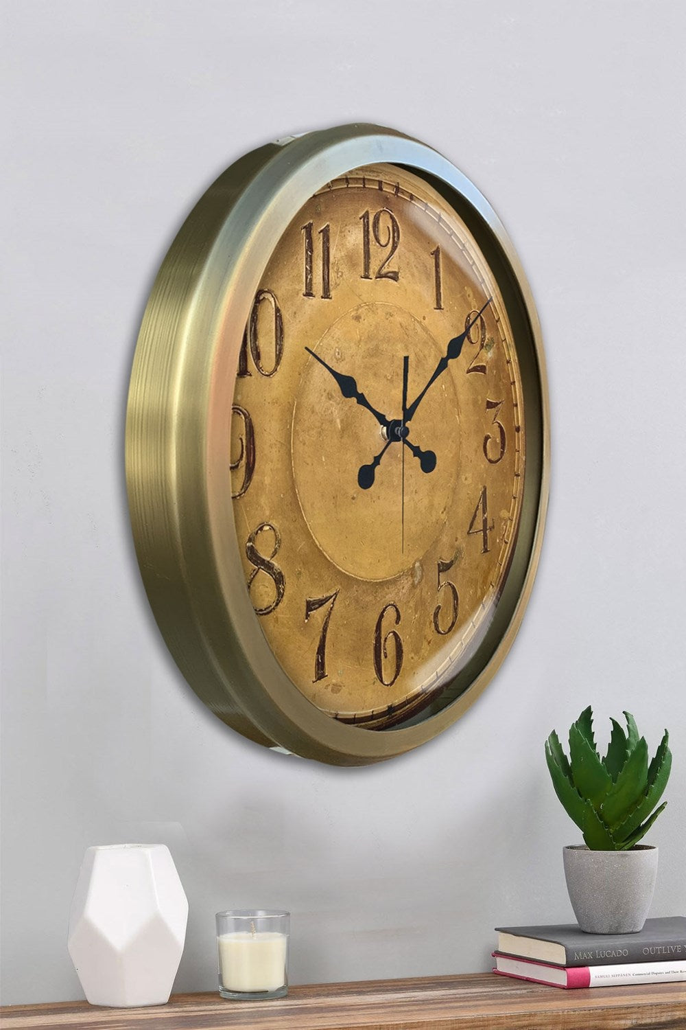 52 cm Eskitme Metal Retro Duvar Saati