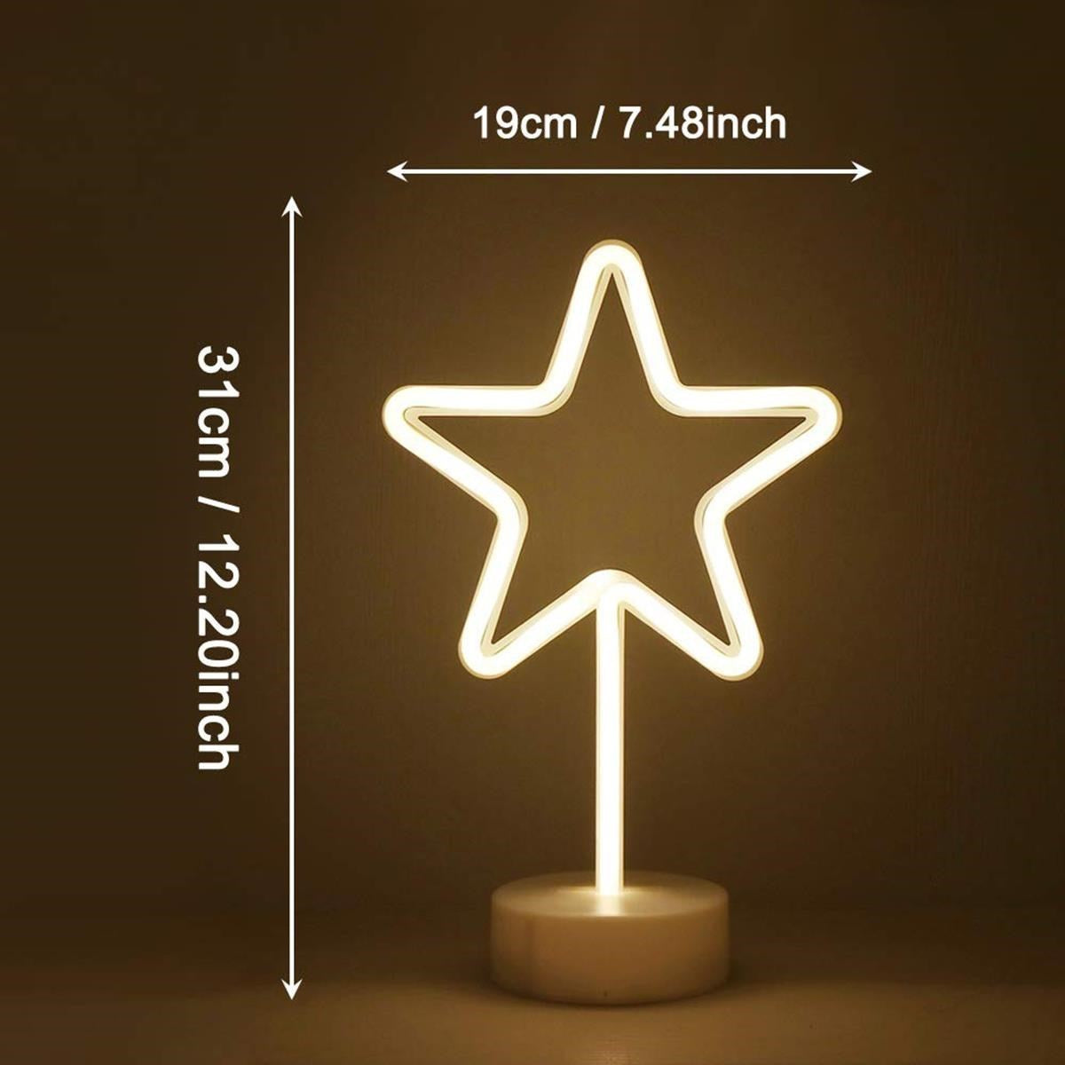 ANKAVERSE® Yıldız Tasarımlı Neon Led Masa Ve Gece Lambası Dekoratif Işık
