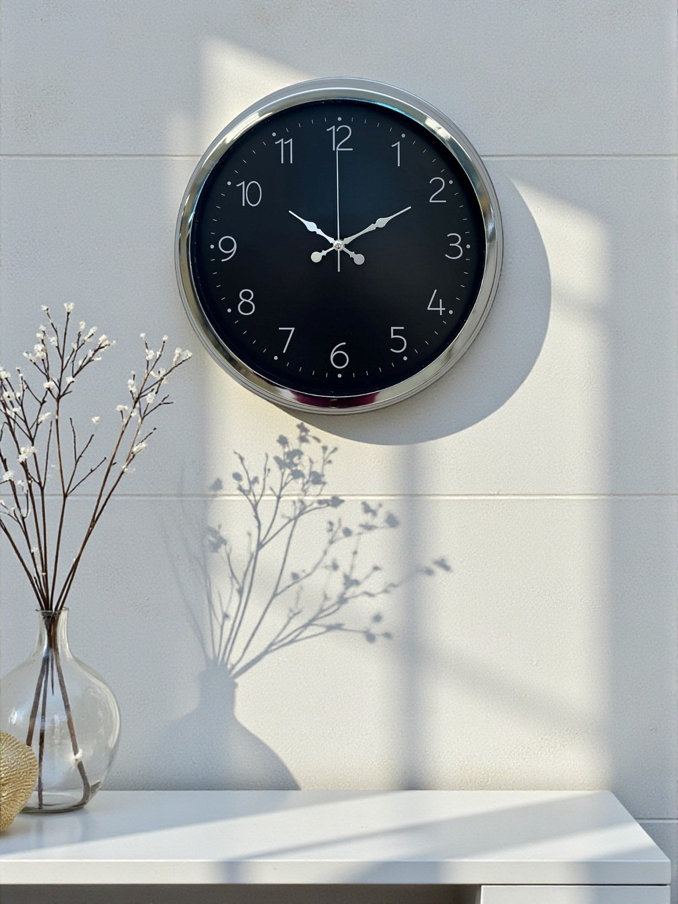 Zentime Dekoratif Ve Şık 40 Cm Krom Metal Duvar Saati