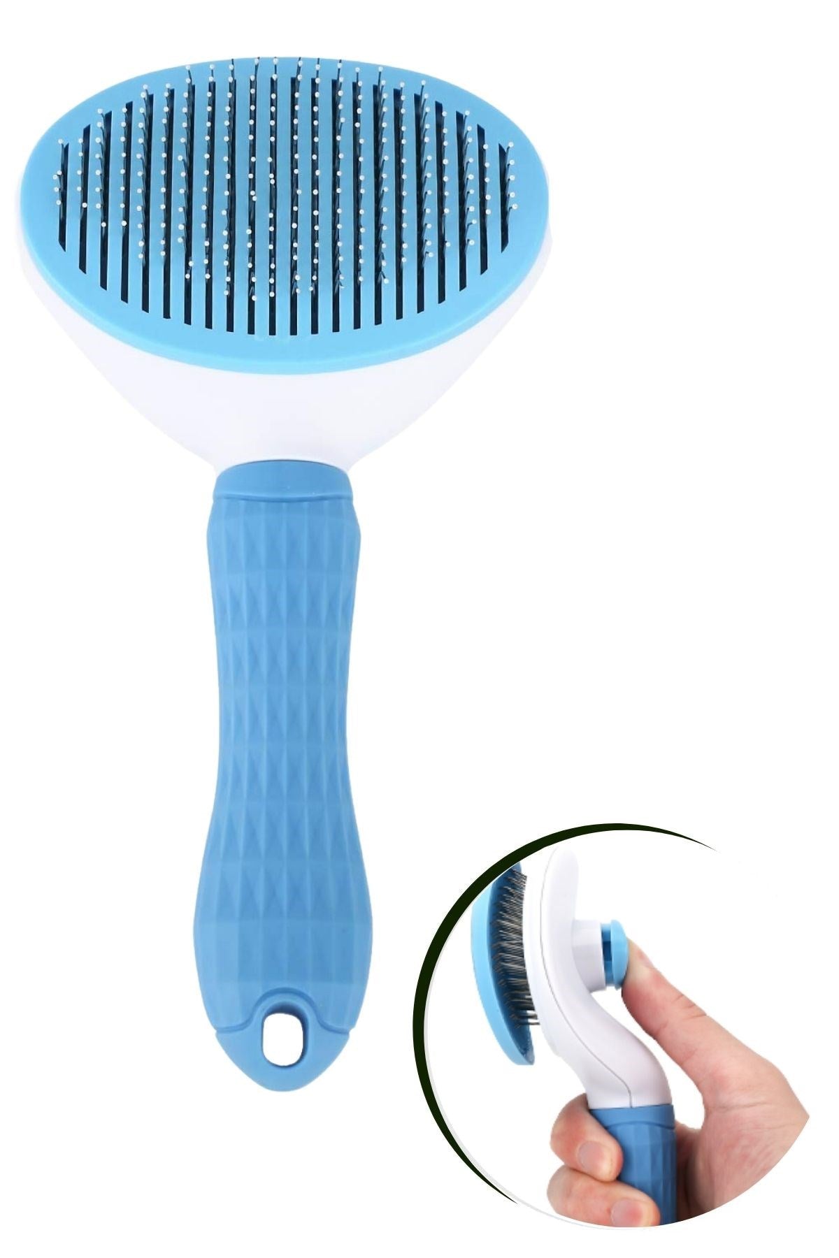 ANKAVERSE® Kendinden Temizlenen Ergonomik Pet Tüy Toplayıcı Fırça - Mavi