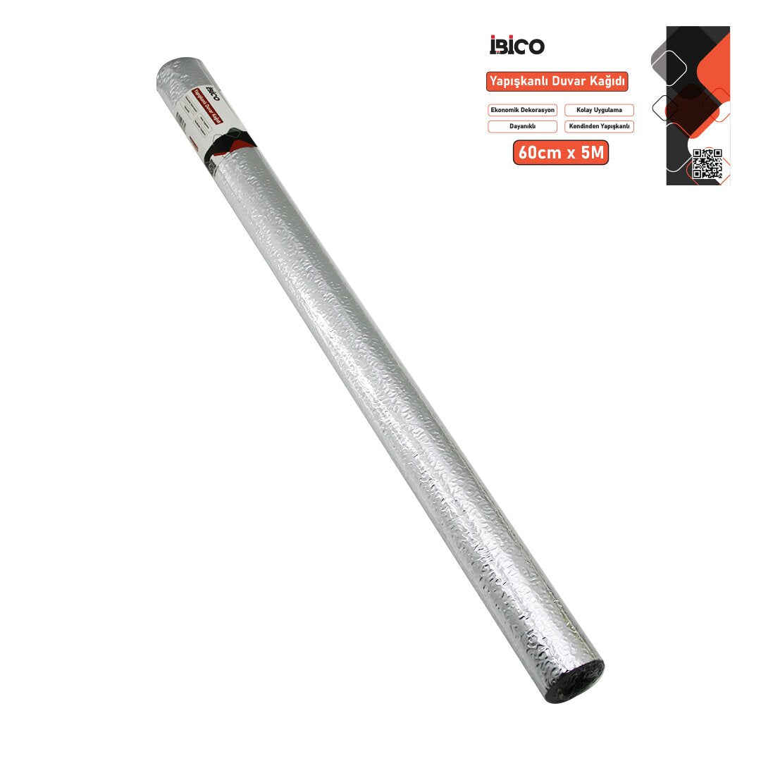 5MT X 60CM ALÜMİNYUM GÜMÜŞ TEZGAH ÜSTÜ FOLYO STİCKER - DUVAR KAĞIT KENDİNDEN YAPIŞKANLI - EKO DEKORASYON - DAYANIKLI (5286)