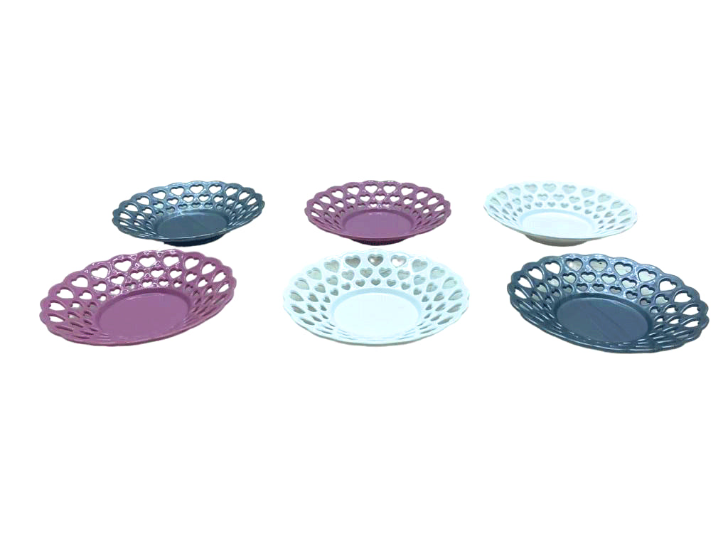 6 PARÇA RENKLİ PLASTİK ÇAY TABAK (5286)
