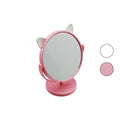 6 İNÇ - 15CM - YUVARLAK KULAKLI RENKLİ PLASTİK MAKYAJ AYNASI AYAKLI (5286)