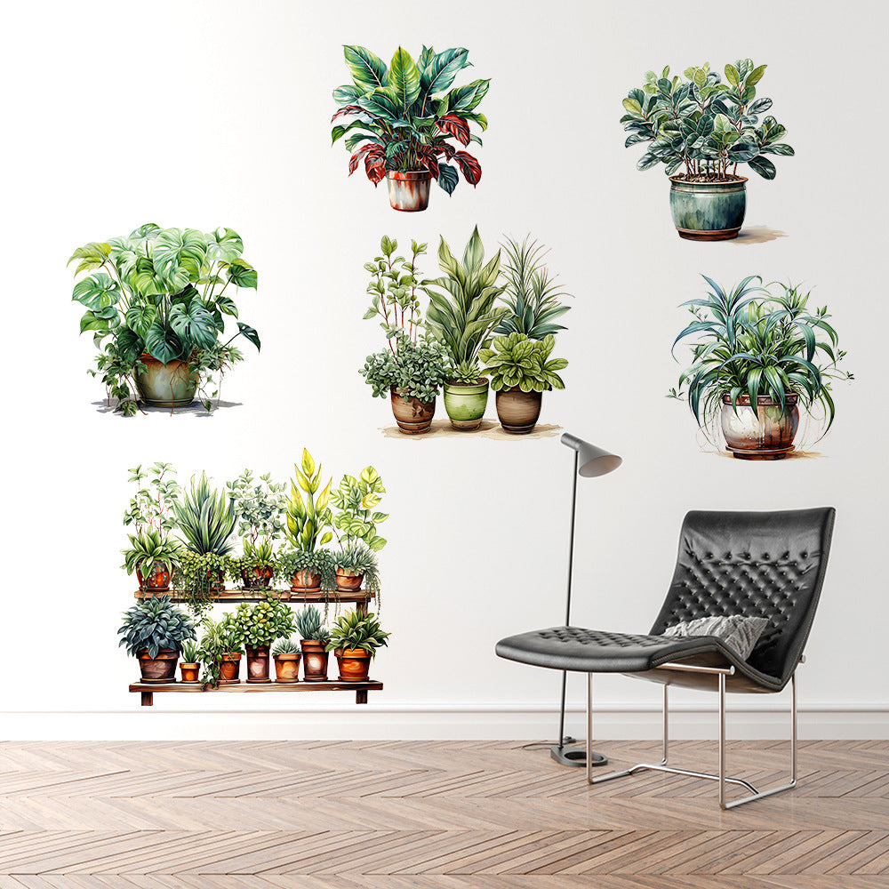 6 li Sticker Saksılı Çiçek Modelleri (5286)