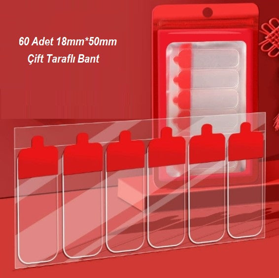 60 Parça Kolay Açılır Güçlü Çift Taraflı Bant 18mm*50mm (5286)