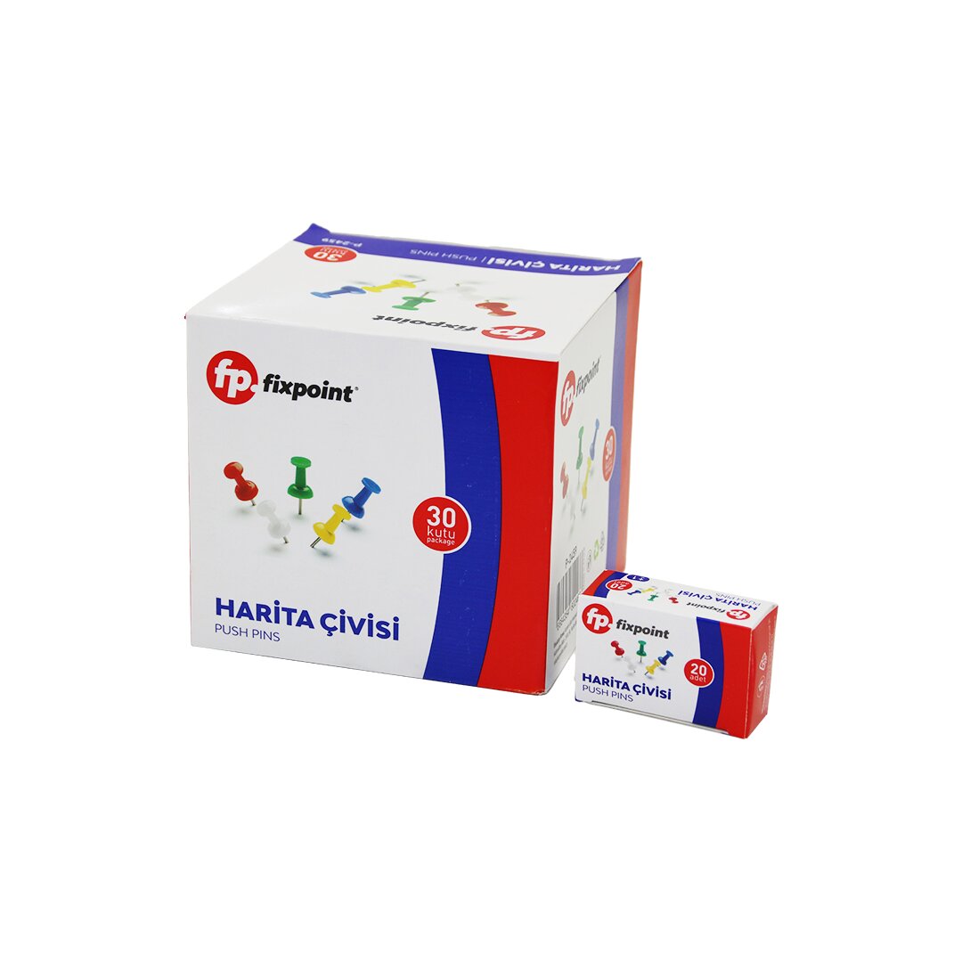 600 ADET HARİTA ÇİVİSİ RENKLİ = 20PCS X 30 (5286)