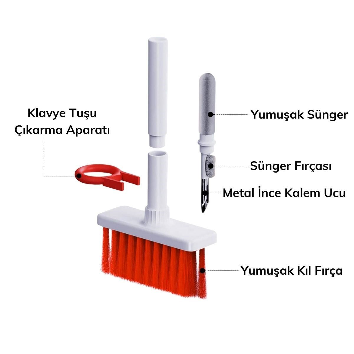 ANKAVERSE® Kırmızı Hassas Laptop Temizleme Fırçası