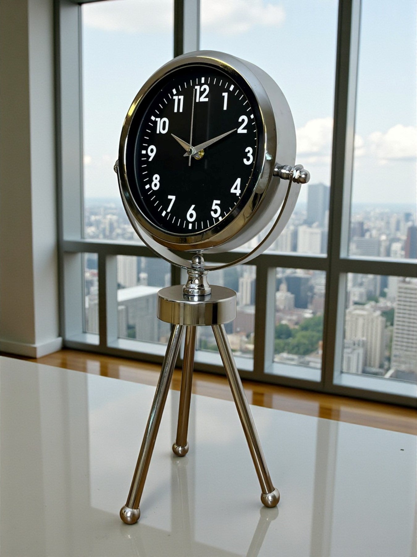 Zentime Silver Classic Tasarım Üç Ayaklı Metal Masa Saati