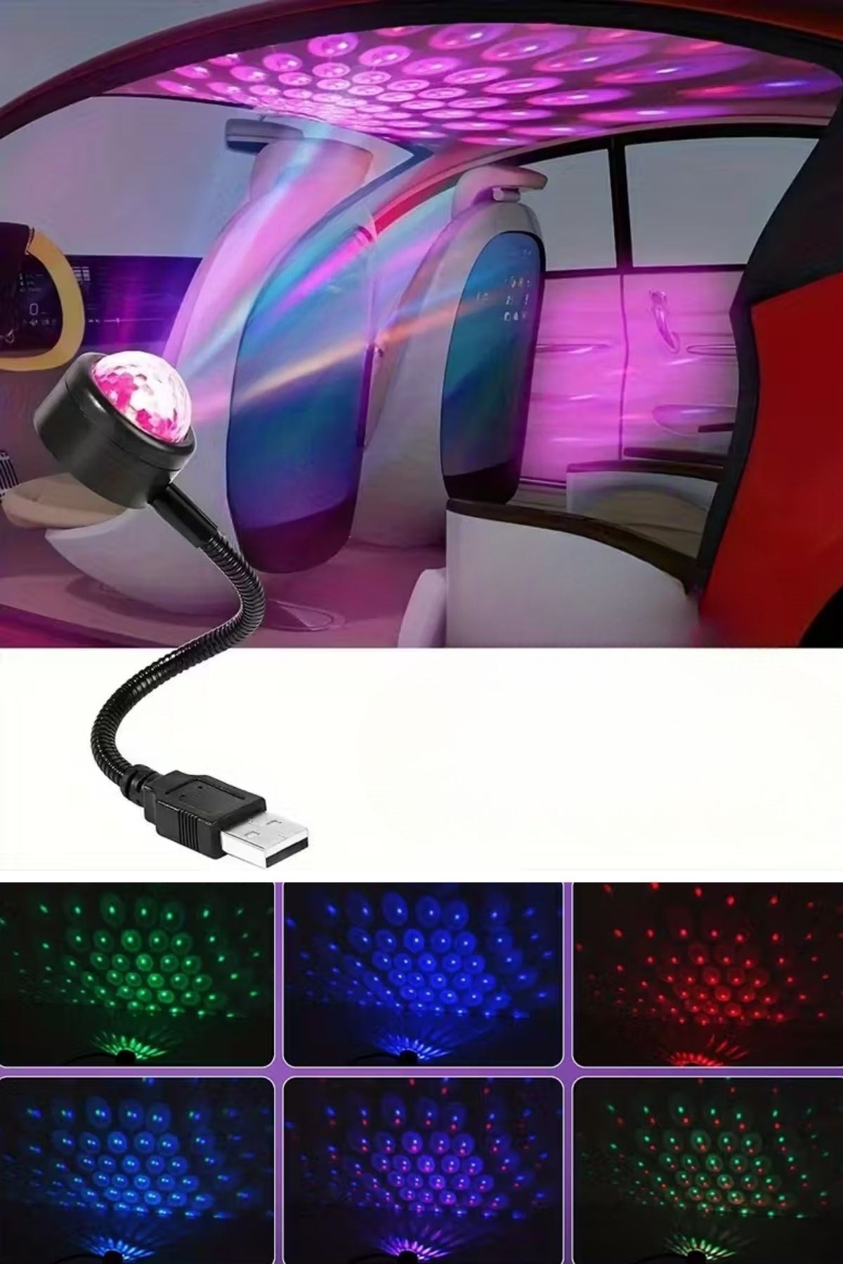 ANKAVERSE® USB Sese Duyarlı 8 Farklı Mod Işıklı LED Atmosfer Işığı – Ambiyans Aydınlatması