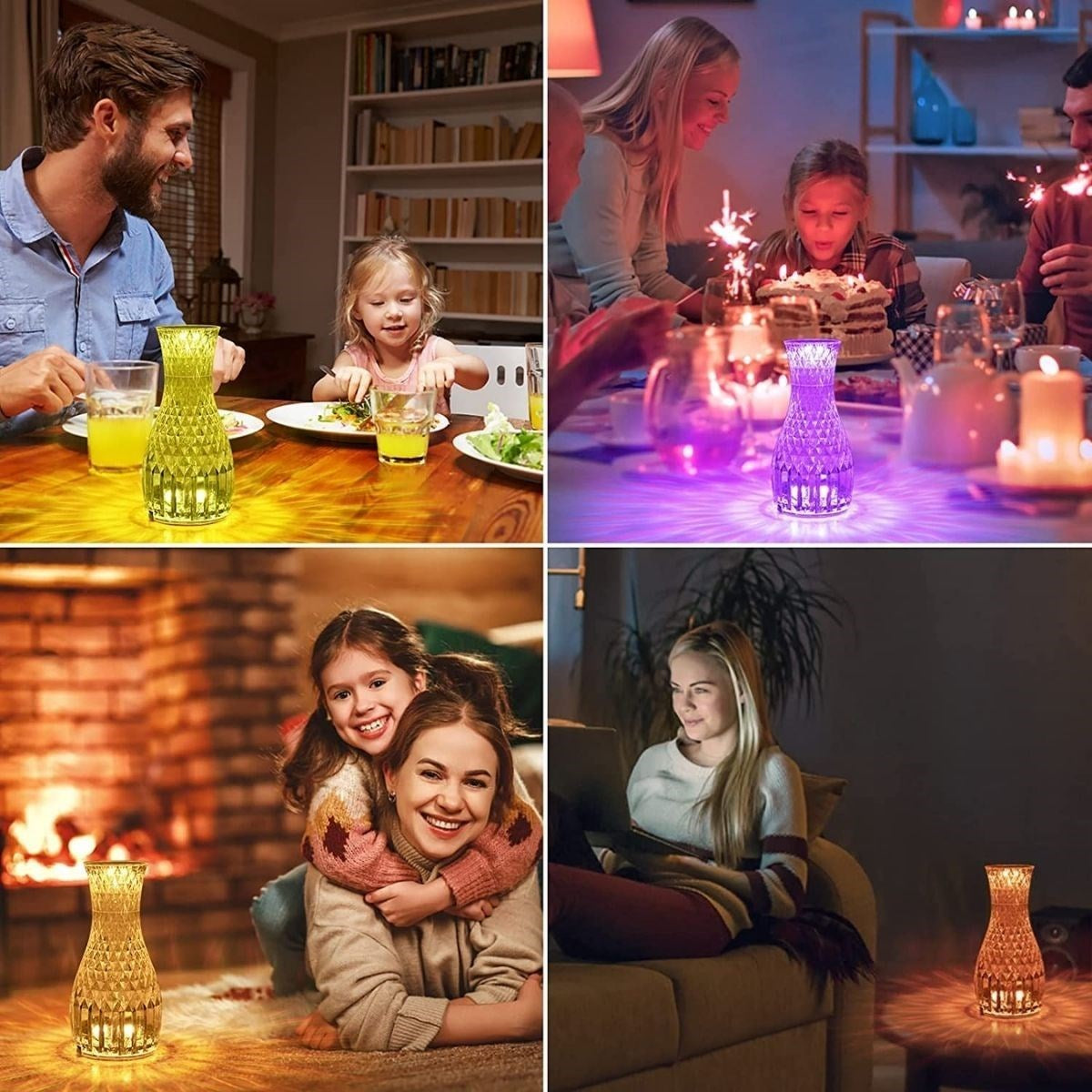 ANKAVERSE® Kristal Sürahi LED Lamba - USB Şarjlı, 16 Işık Modu