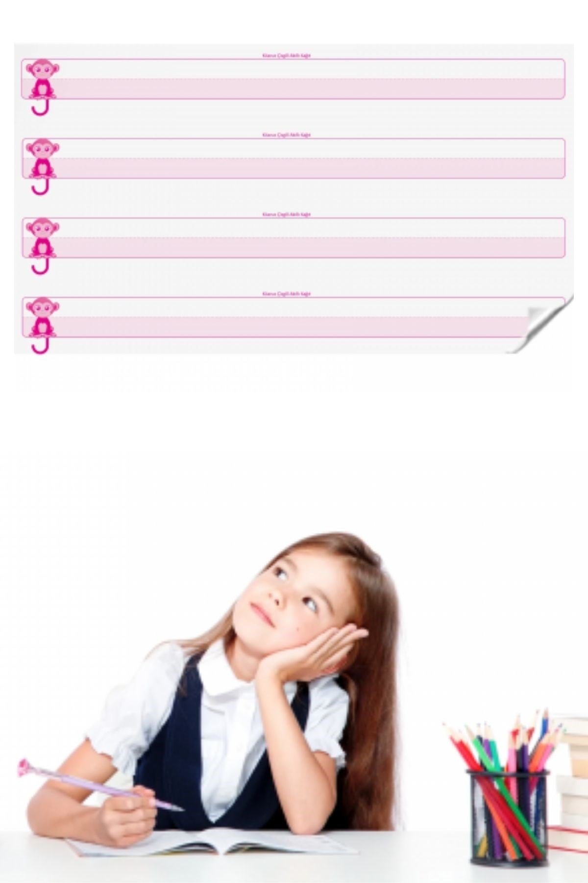 ANKAVERSE® Kılavuz Çizgili Akıllı Kağıt Yazı Tahtası Duvarda İz Bırakmaz Statik Yeni Müfredata Uygun 100x56cm