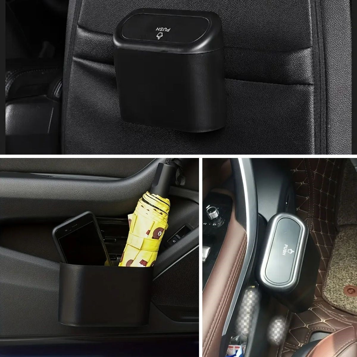 ANKAVERSE® Araç İçi Takılarak Sabitlenebilen Mini Kapaklı Çöp Kovası