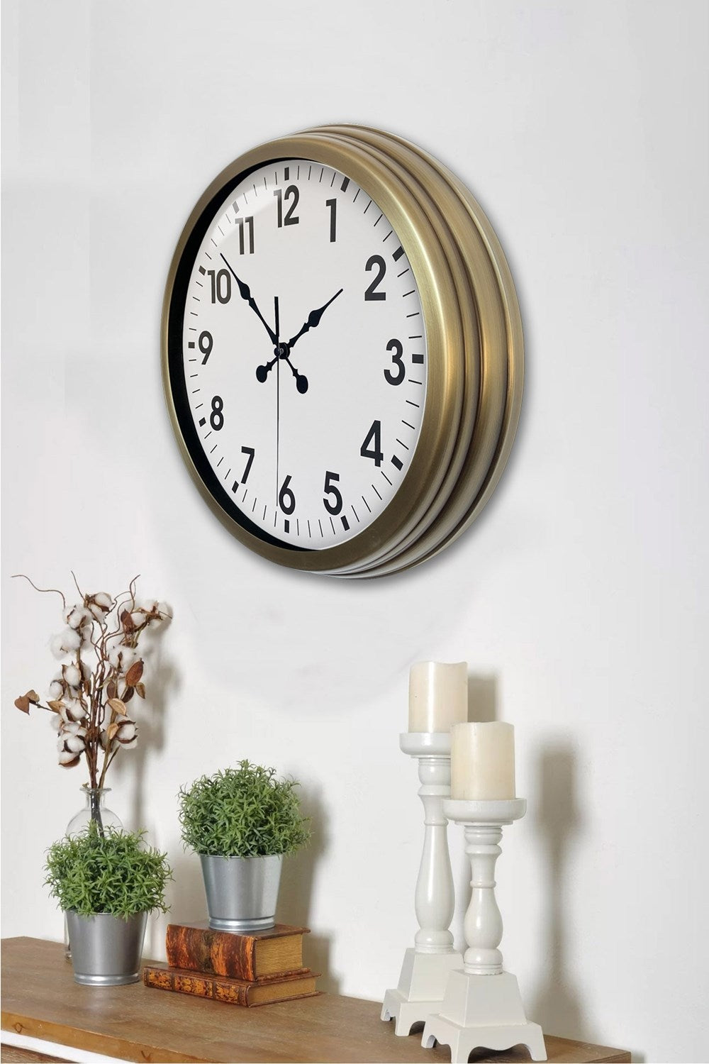 Zentime Eskitme Standart 40 Cm Metal Klasik Duvar Saati