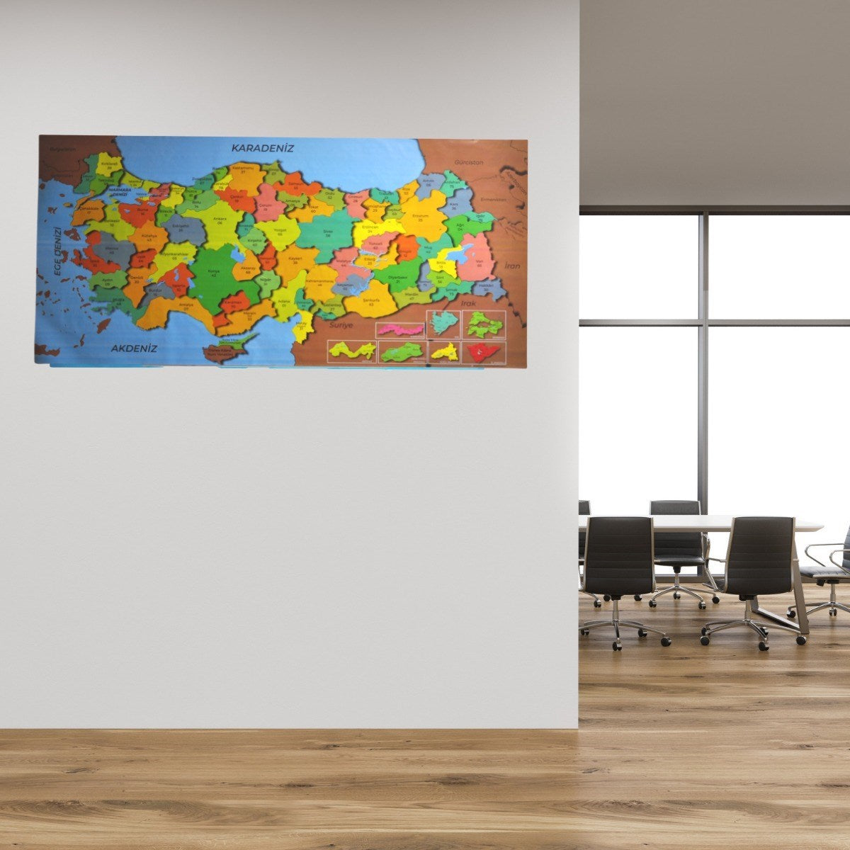 ANKAVERSE® Manyetik Renkli Türkiye Haritası Duvar Sticker'ı - 118x56 cm