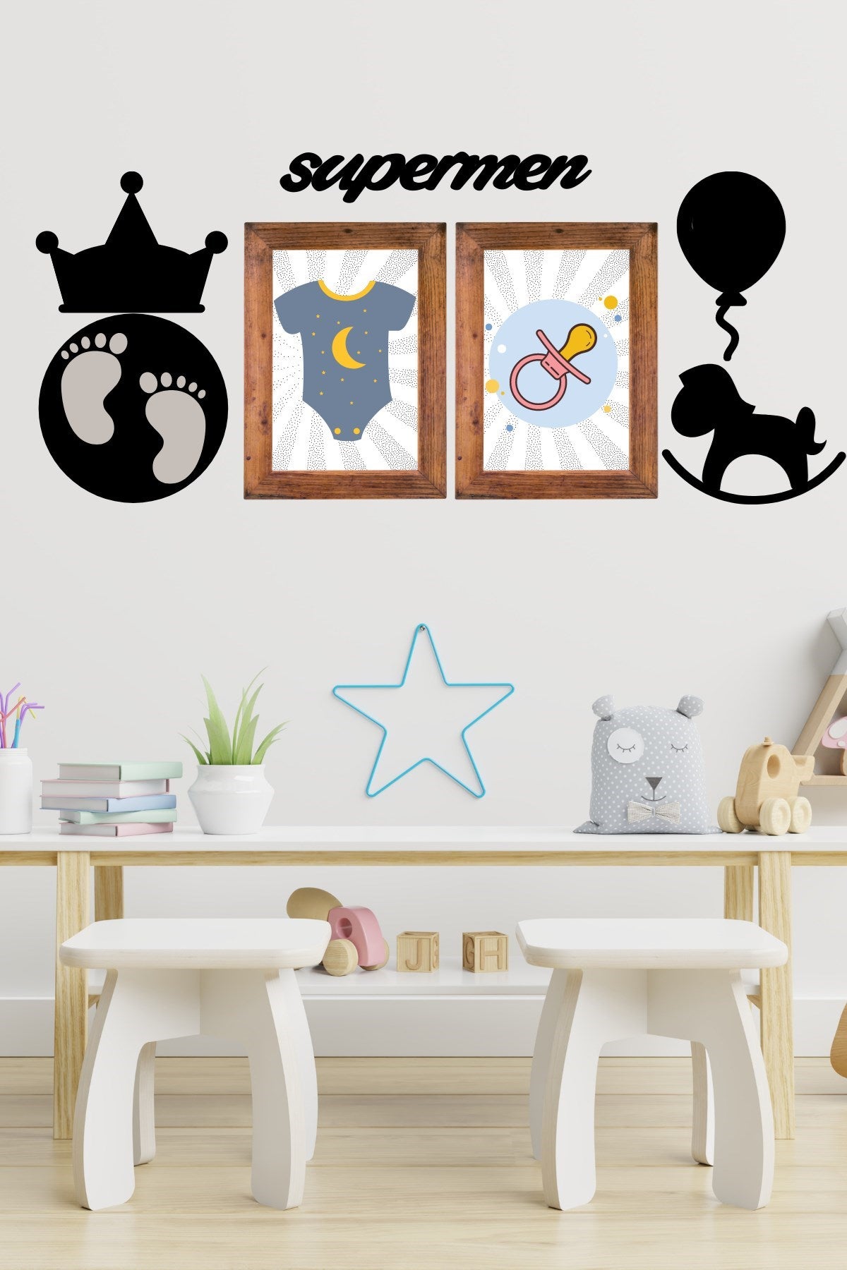 ANKAVERSE® DECO103 Superman Dekoratif Ahşap Duvar Seti