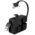 ANKAVERSE® Cep Tipi Telefon Tutuculu Makaralı Uzayıp Kısalabilen 3'ü 1 Arada USB Şarj Kablosu