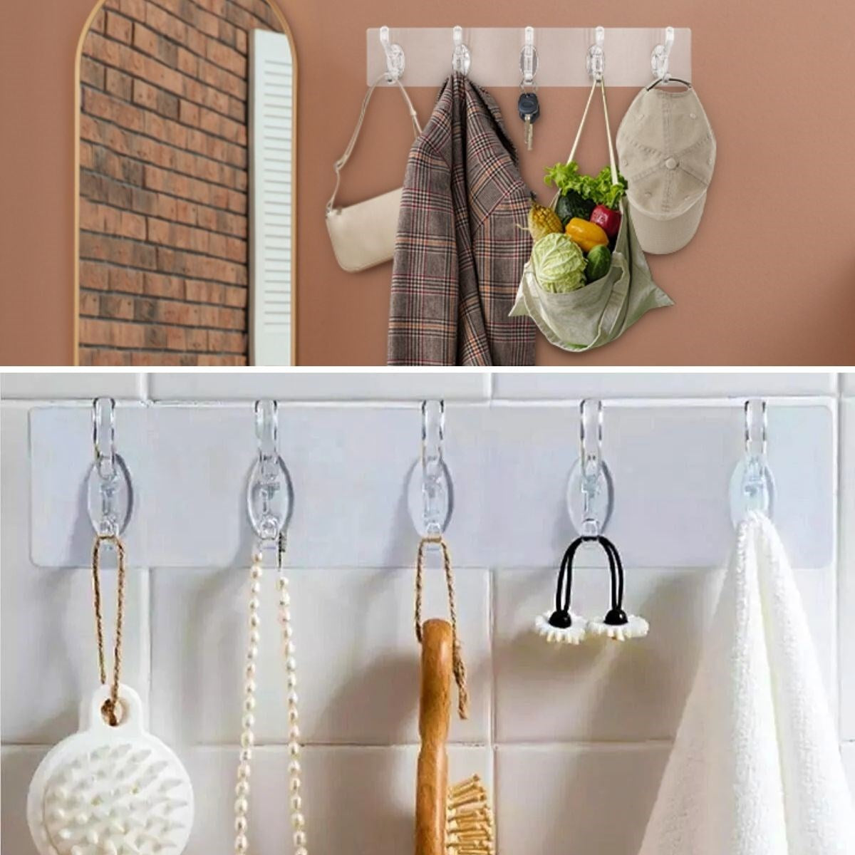 ANKAVERSE® 5'li Şeffaf Yapışkanlı Duvar Askısı