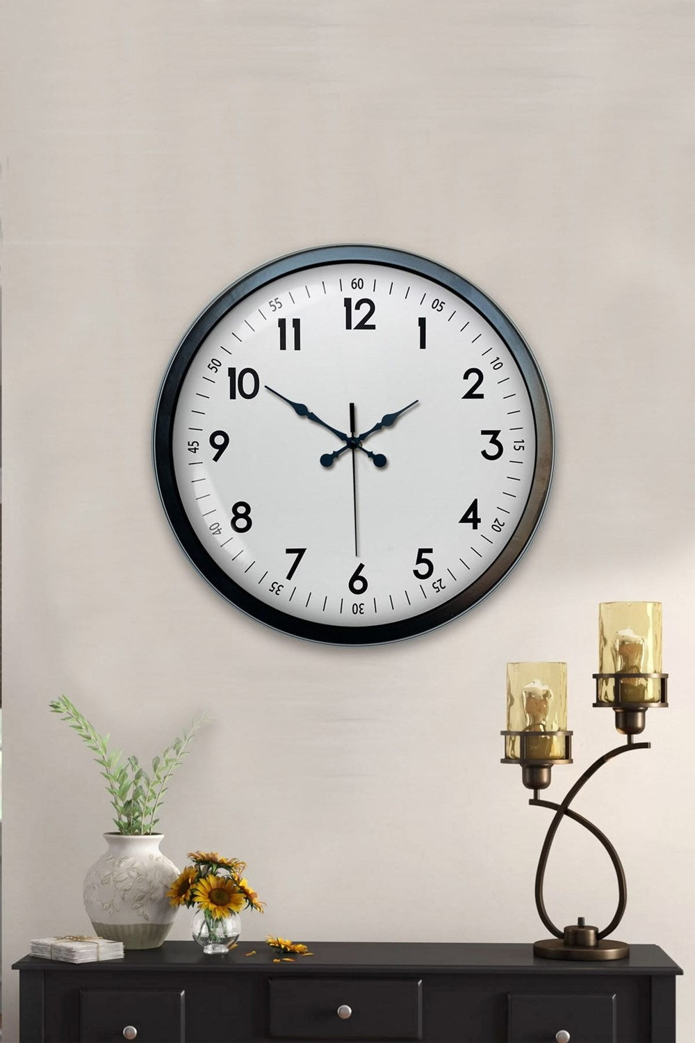 Zentime 40 Cm Siyah Şık Duvar Saati