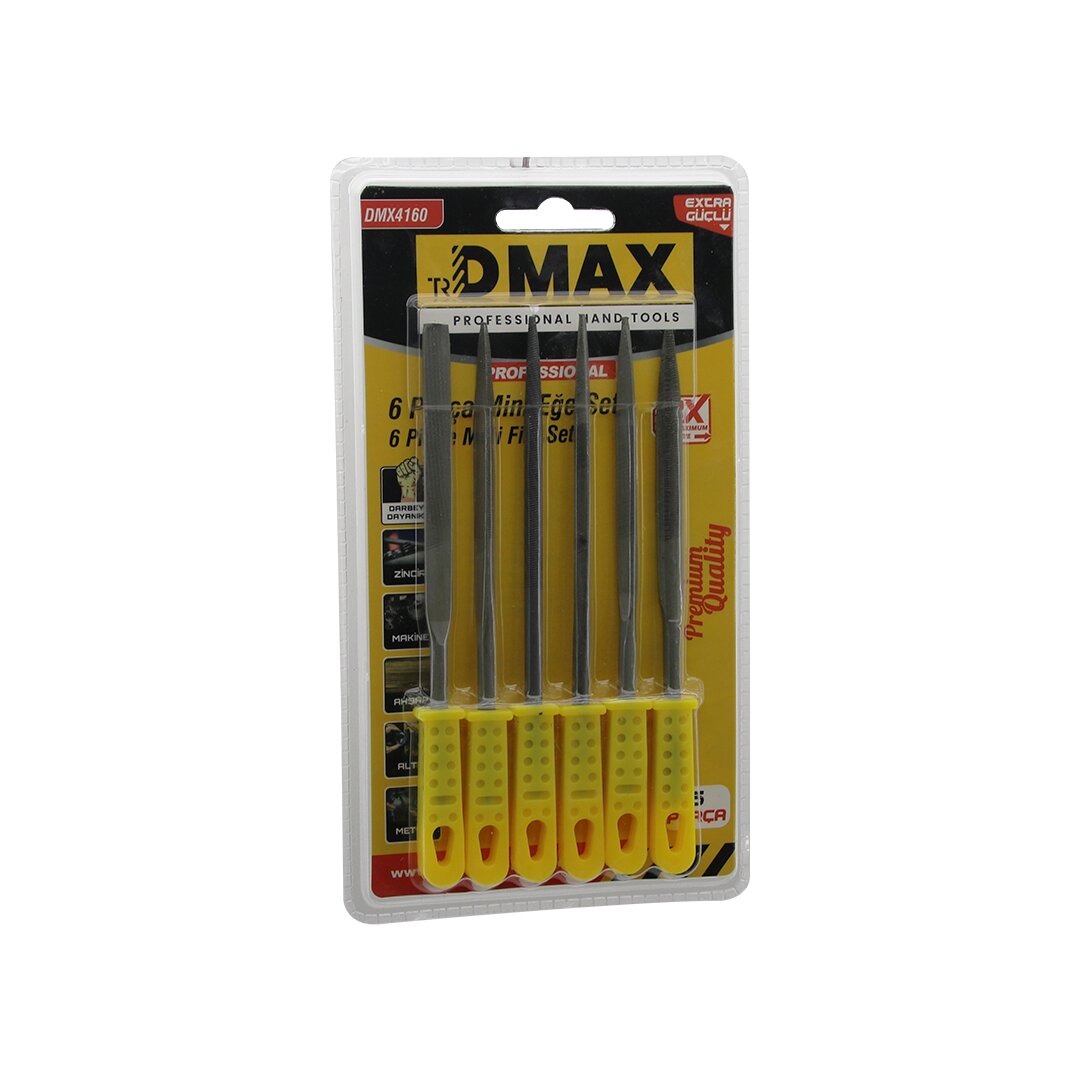 6PCS MİNİ ÇELİK EĞE SETİ DÜZ - YUVARLAK - YARI DAİRESEL - KARE - ÜÇGEN (5286)