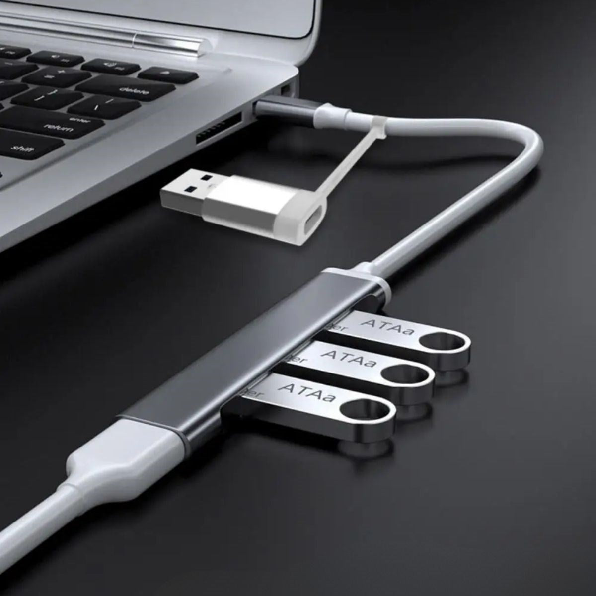 ANKAVERSE® 4 Port'lu Bağlantı İstasyonu Ultra İnce USB Bölücü TYPE-C tipi Çoklu Arayüz Adaptörü Multi Usb Çoklayıcı