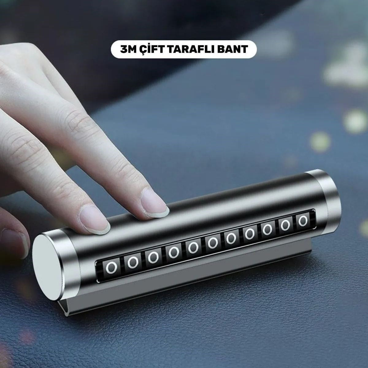 ANKAVERSE® Alüminyum Kasa Siyah Renk Çevirmeli Araç Içi Telefon Numaratörü Park Oto Numaratörü