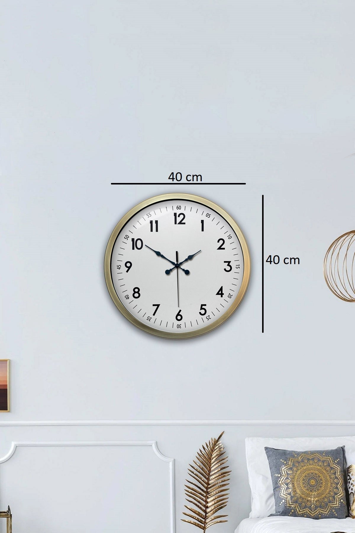 Zentime Eskitme Standart 40 Cm Metal Klasik Duvar Saati