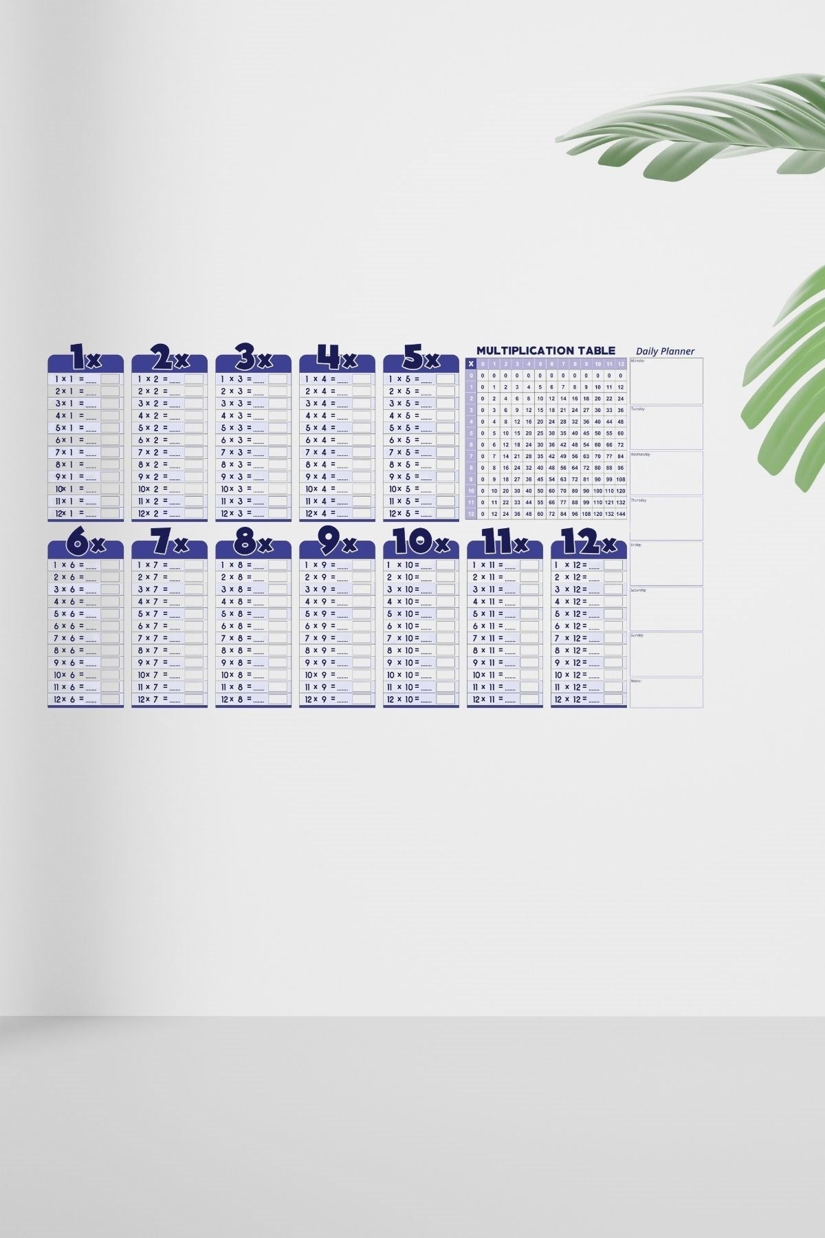 ANKAVERSE® Statik Akıllı İngilizce Çarpım Tablosu - 100x56 cm (Silgili Kalem Hediyeli)