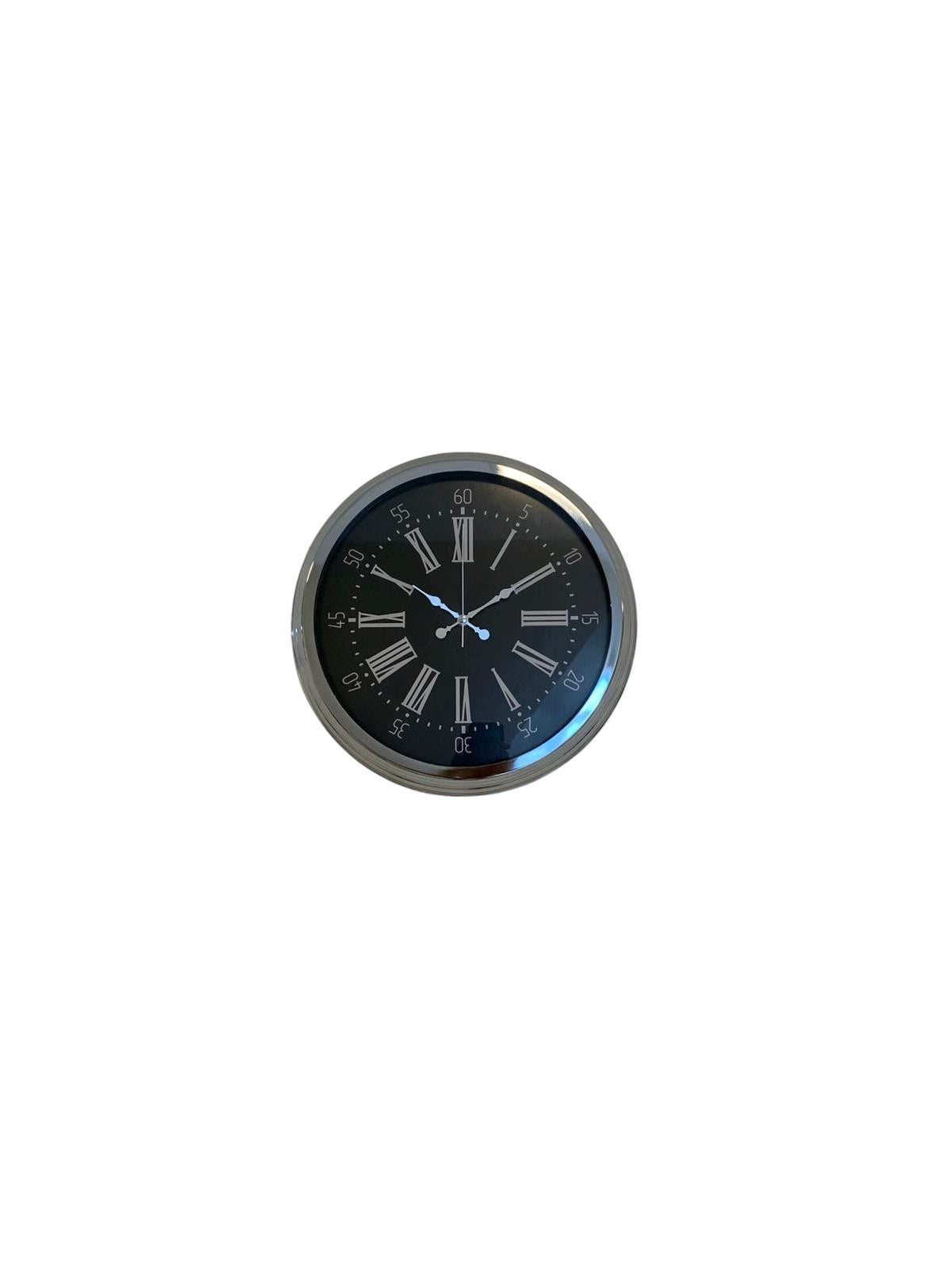 Zentime Krom Roma Rakamlı 40 Cm Metal Modern Duvar Saati