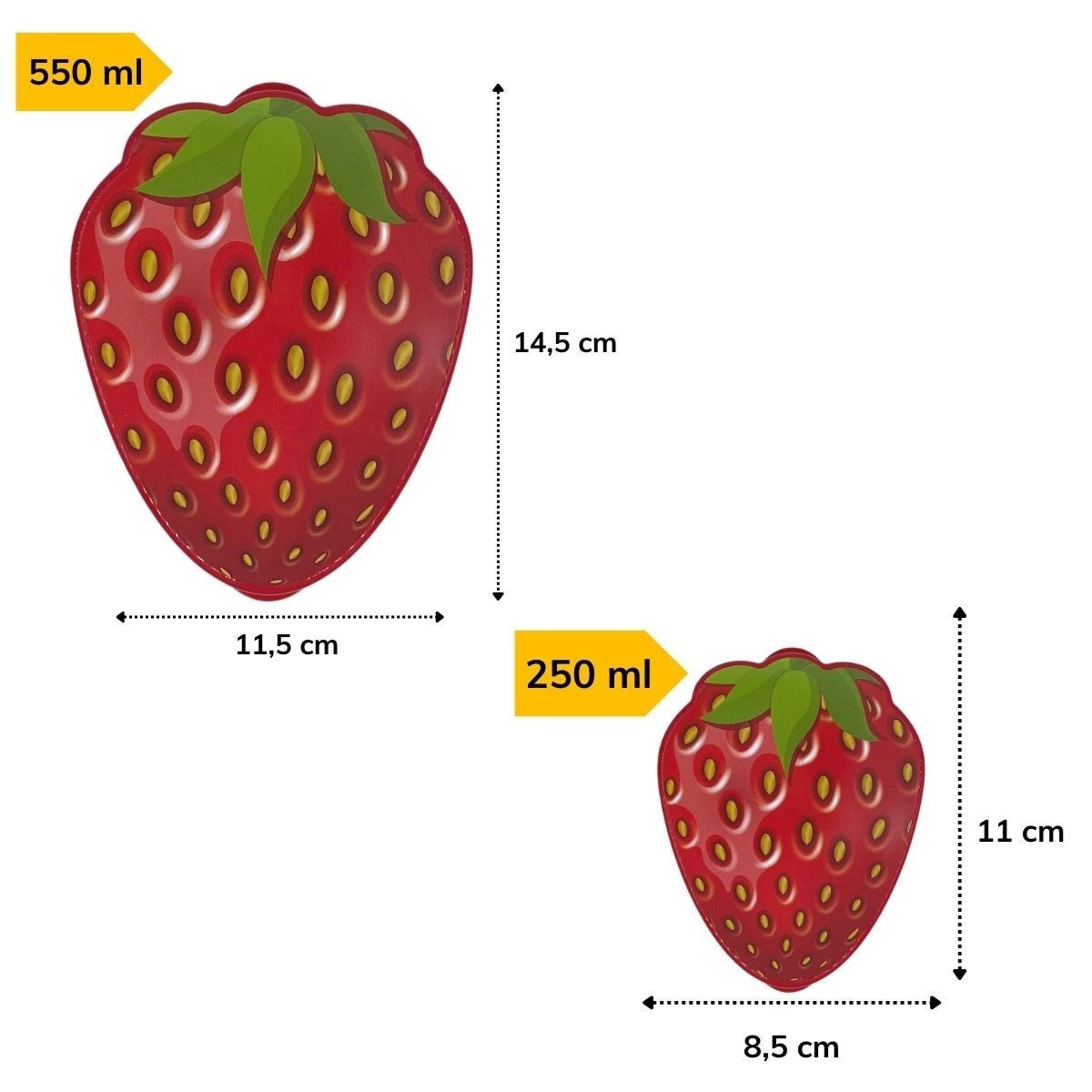 ANKAVERSE® Çilekli İç İçe Geçen Saklama Kabı Seti (2'li, 550ml + 250ml)