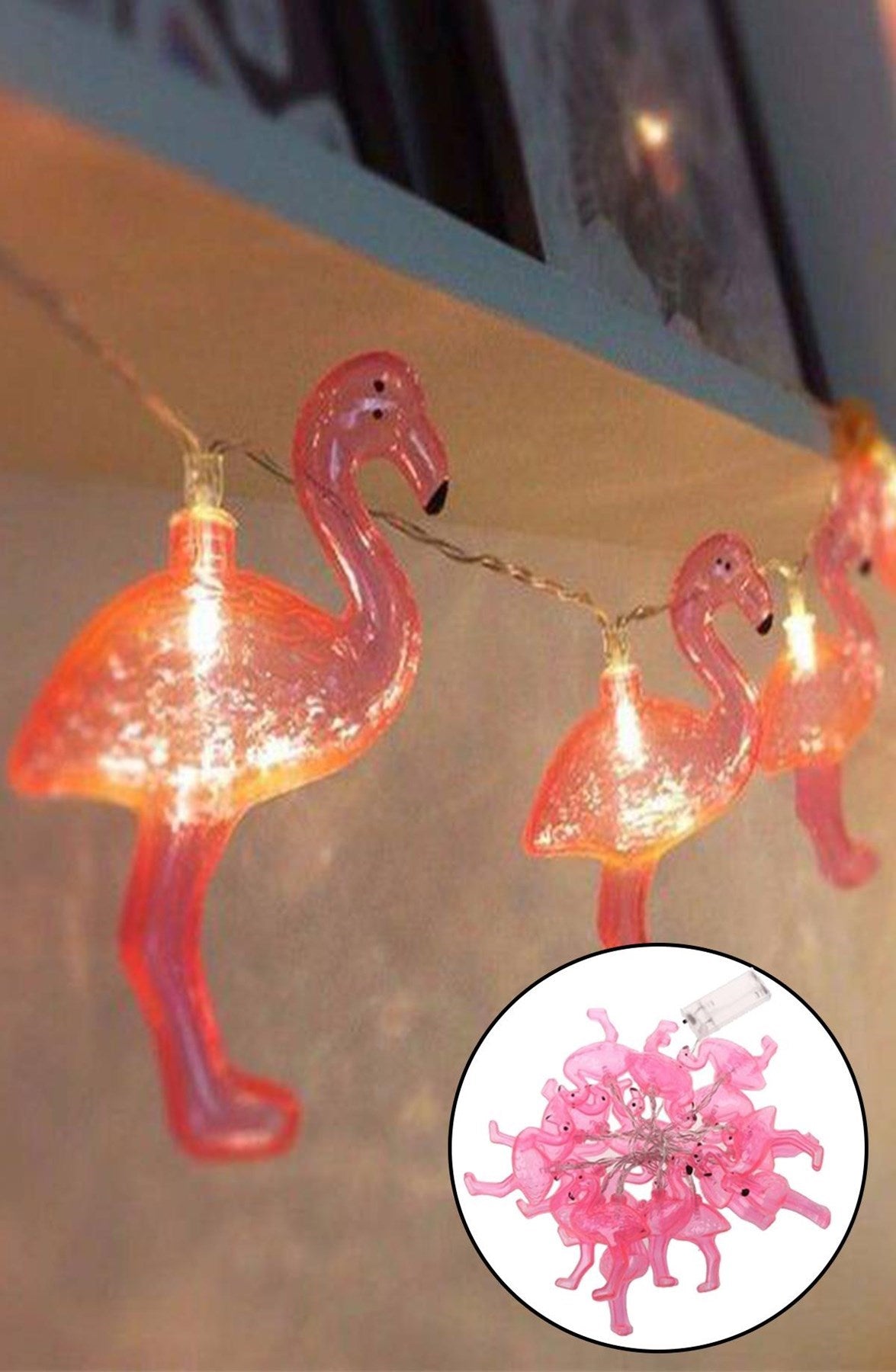 ANKAVERSE® Flamingo LED Işık Zinciri - 10'lu, 1.5m, Pilli Dekoratif Aydınlatma