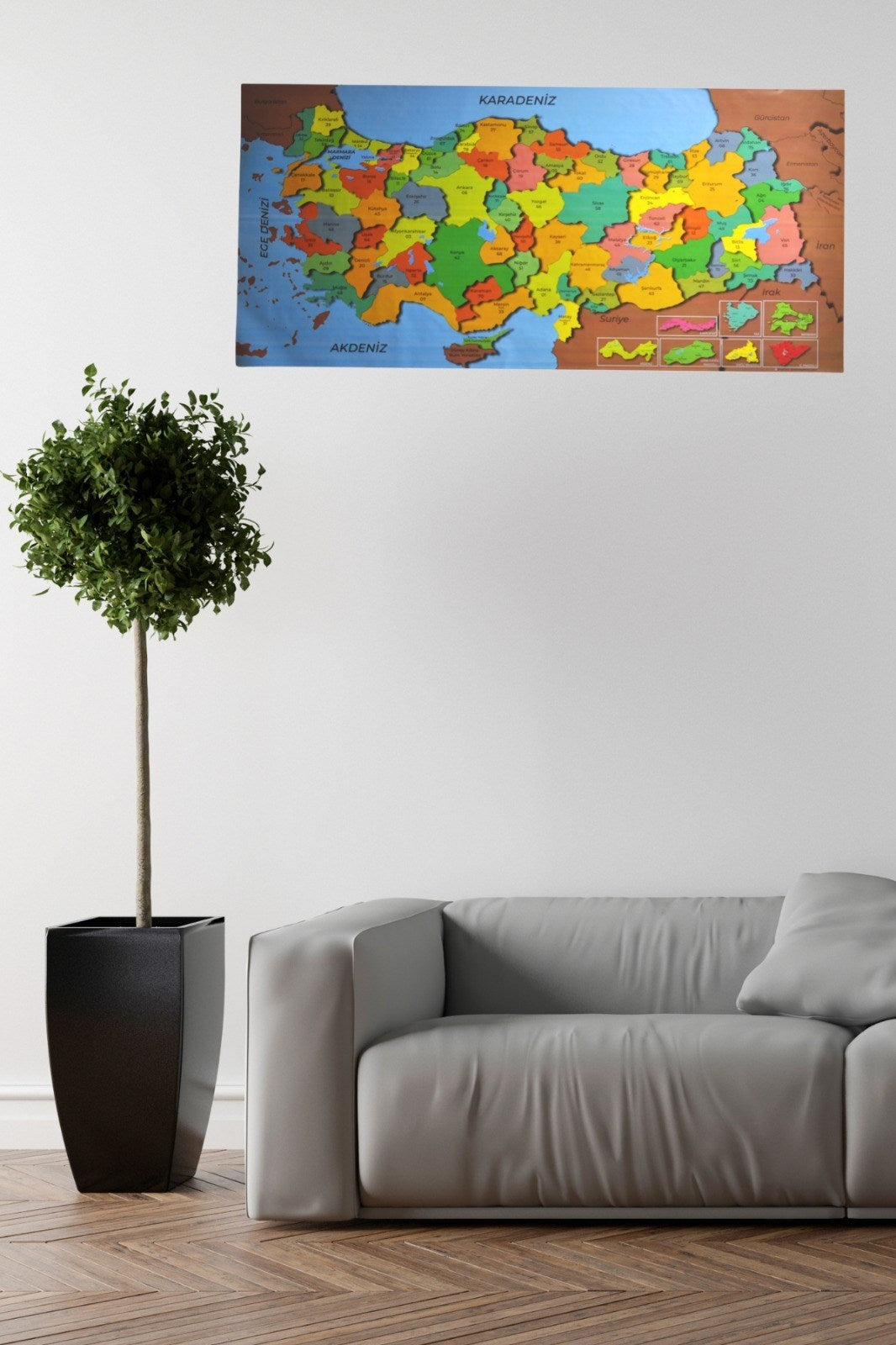 ANKAVERSE® Manyetik Renkli Türkiye Haritası Duvar Sticker'ı - 118x56 cm