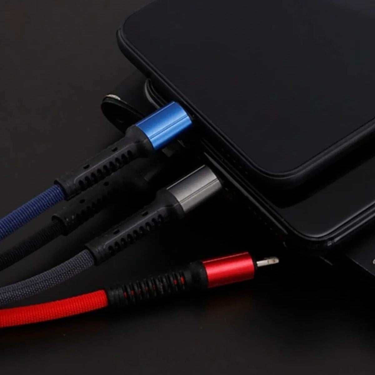 ANKAVERSE® Işıklı 3'ü 1 Arada Anahtarlık Şarj Kablosu - Micro, Type-C & Lightning Uyumlu