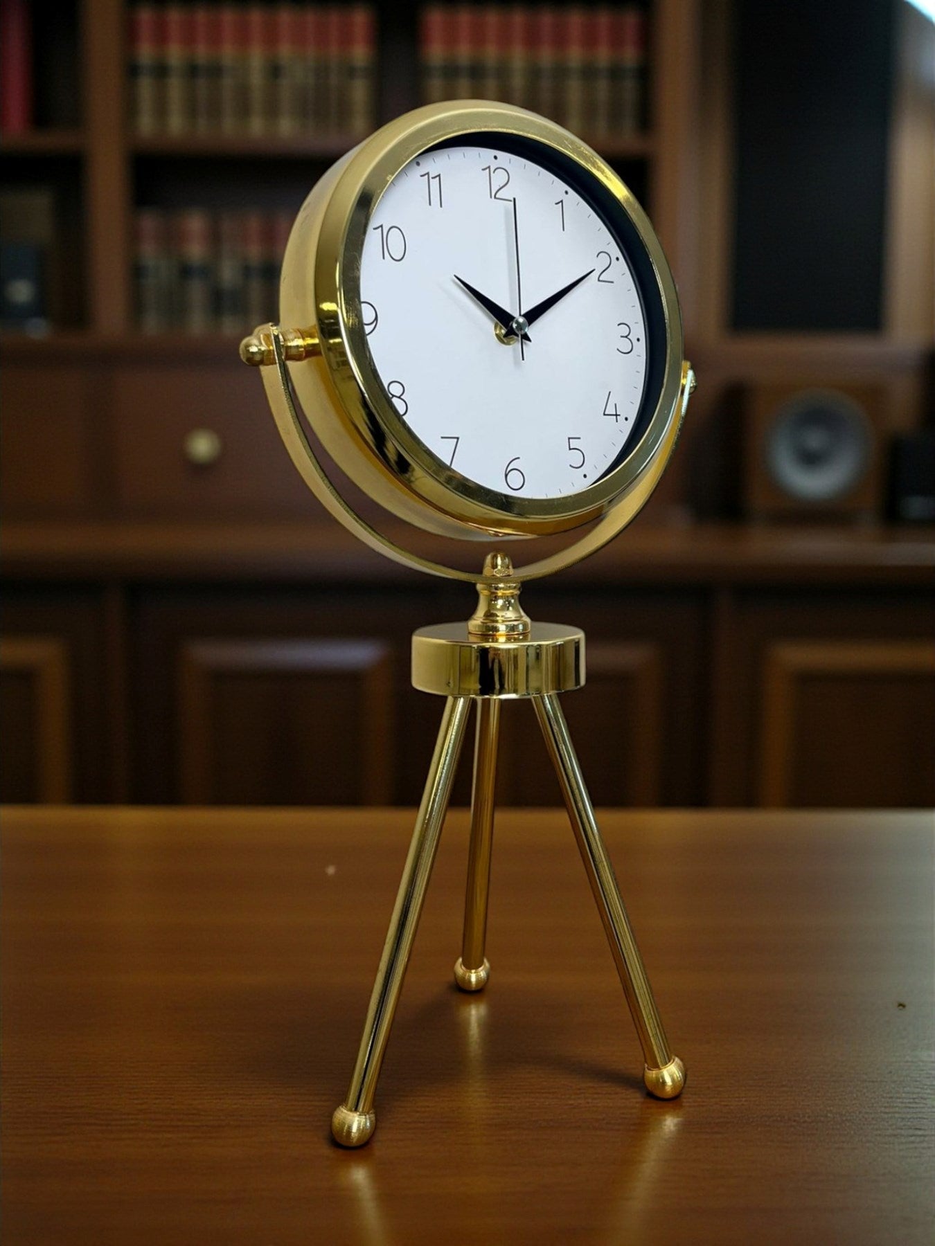 Zentime Luxe Glow Gold Üç Ayaklı Metal Masa Saati
