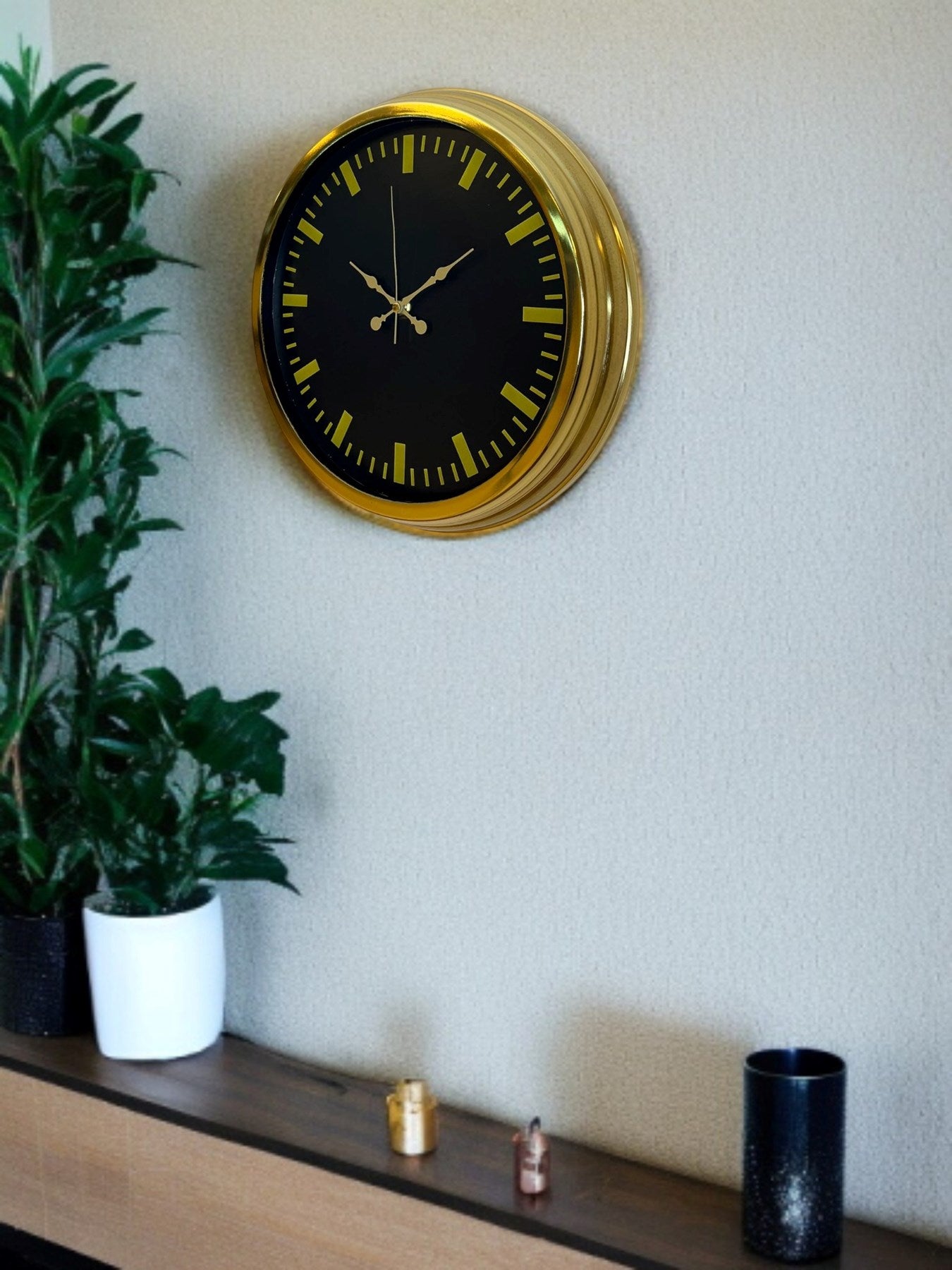 Zentime Zarif Klasik Stil 40 Cm Metal Gold Duvar Saati