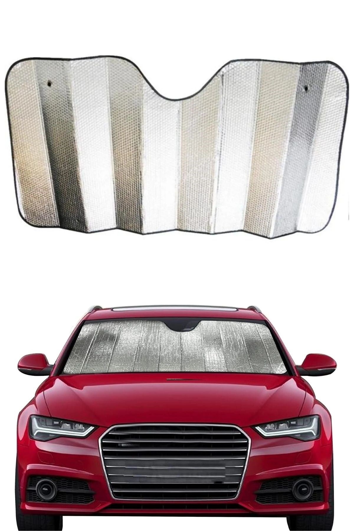 ANKAVERSE® 120x55 cm Katlanabilir Vantuzlu Araç Güneşliği