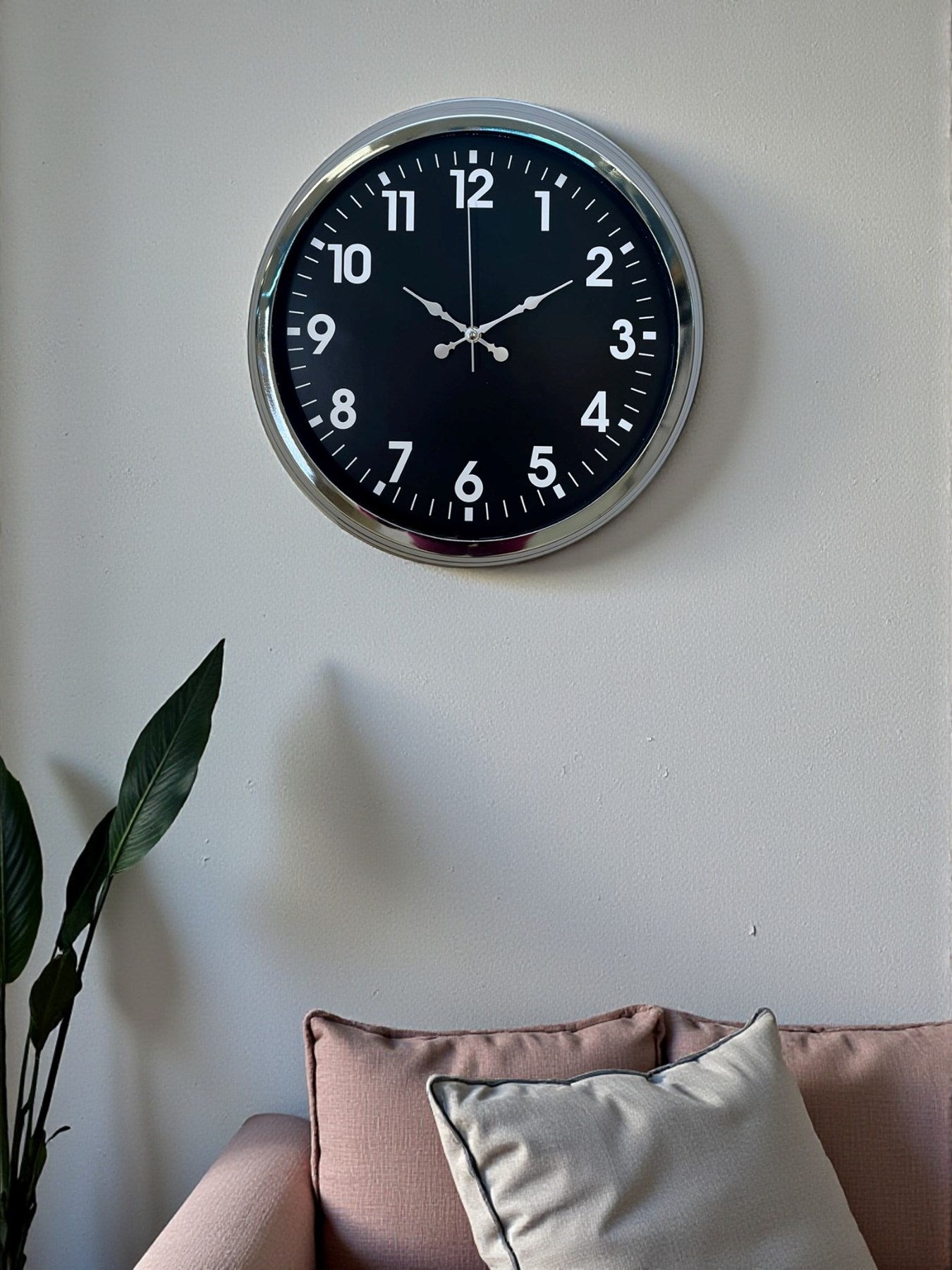 Zentime Modern 40 Cm Metal Krom Standart Duvar Saati