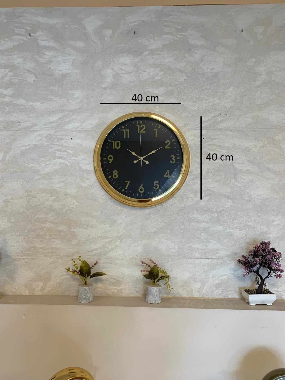 Zentime Golden Night Luxury 40 Cm Metal Duvar Saati