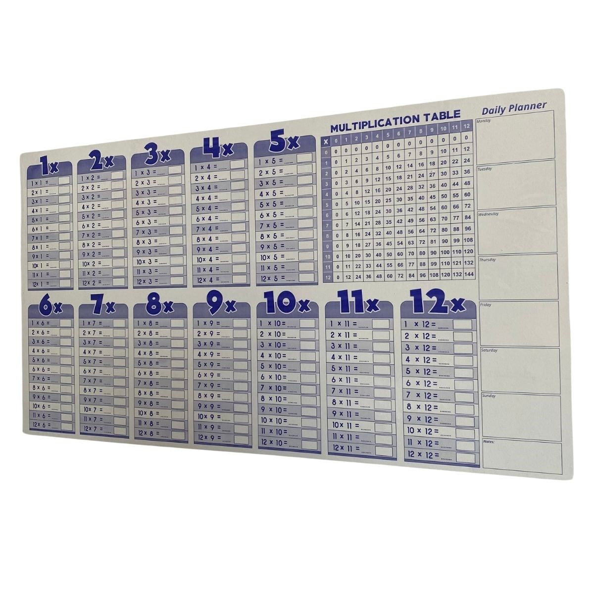 ANKAVERSE® Statik Akıllı İngilizce Çarpım Tablosu - 100x56 cm (Silgili Kalem Hediyeli)